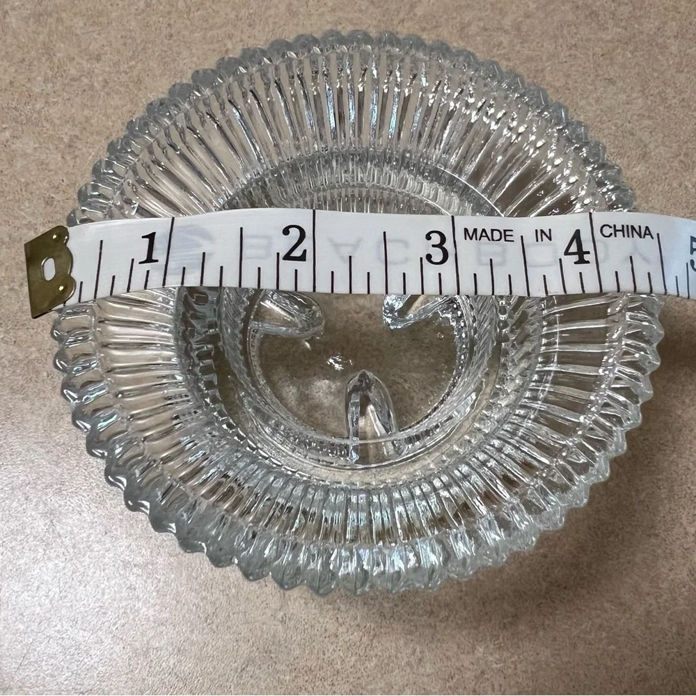 Williams Sonoma Clear Ribbed Crystal Glass Candle Holders set of 2